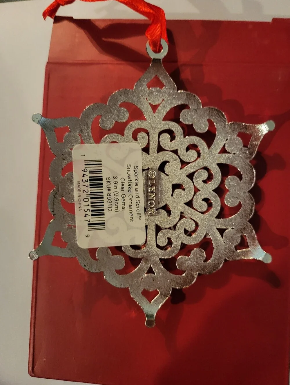 Lenox 2024 Ornament Snow Majesty 4.25 in Box Silver Shiny Snowflake